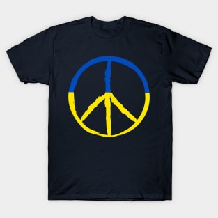 Ukraine Flag Peace Sign T-Shirt